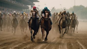 Courses à cheval dans un hippodrome