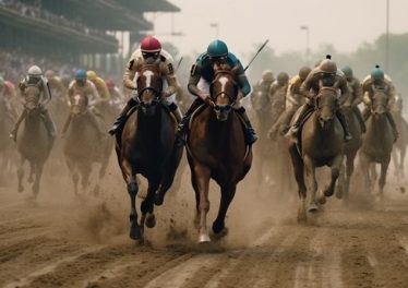 Courses à cheval dans un hippodrome
