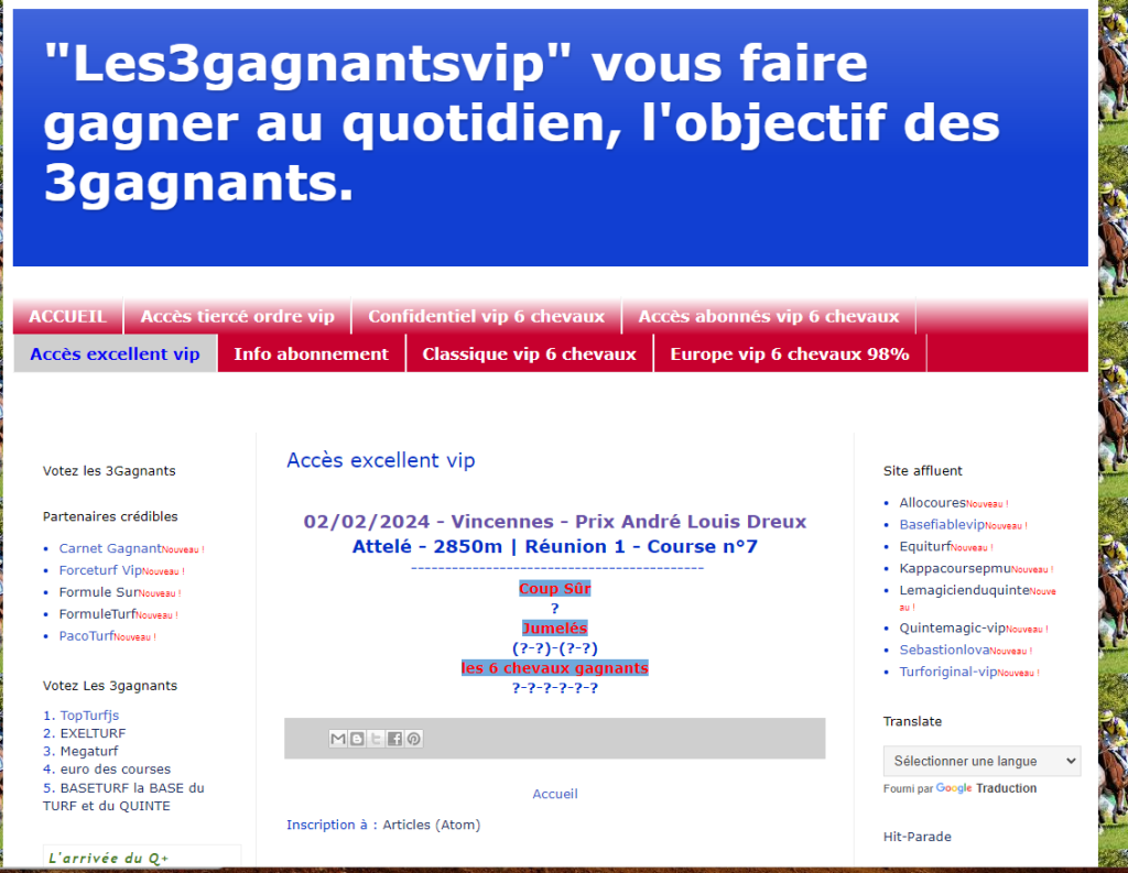 Le lancement du site : Les3Gagnants.com
