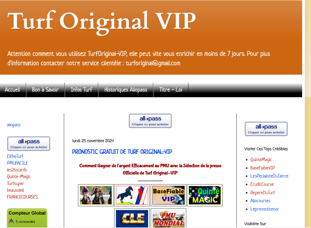 page d'accueil https://www.turforiginalvip.com/