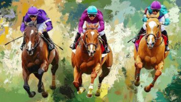 Des athlètes sur des chevaux de courses