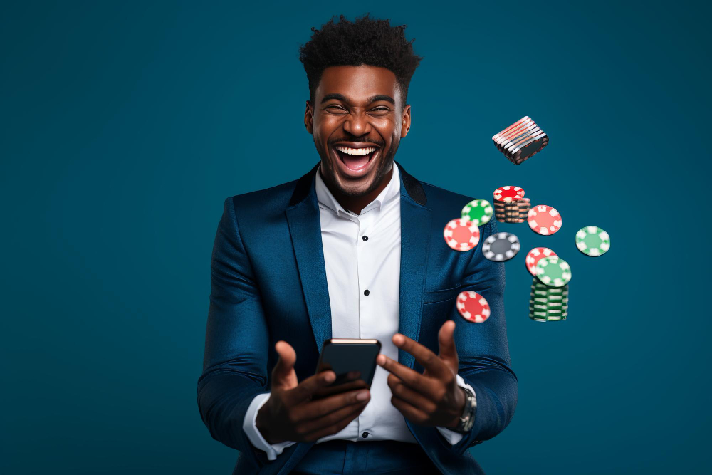 Homme gagne au casino